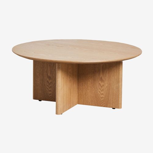 Table Basse Ronde En Mdf (Ø80 Cm) Saonara Naturel