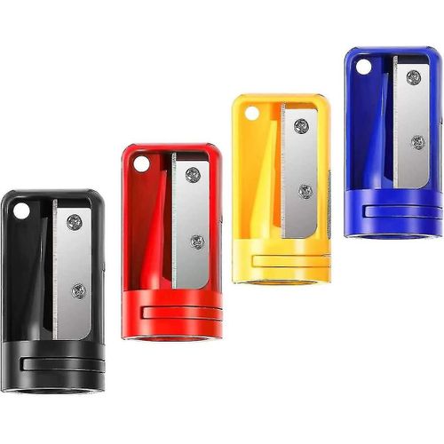 4 Pcs Pencil Sharpener Portable Manuel Plastique Crayon Cutter Outil D¿Affûtage Pour Le Travail Du Boismulticolor