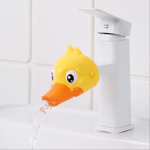 Prolongateur de robinet pour enfants Résistant aux éclaboussures Étendeur de robinet d'évier étendu Extension de robinet de cuisine Extendeur d'évier pour enfant Mignon Canard Jaune