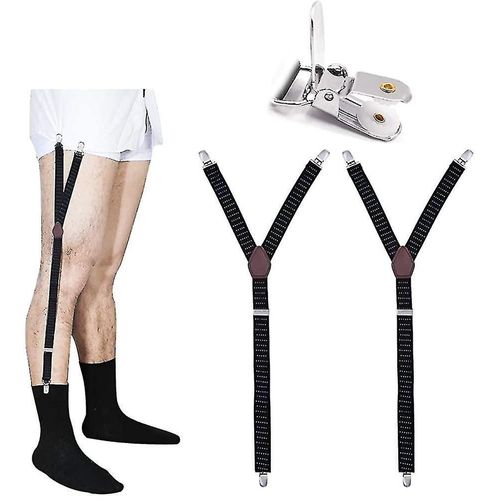 Chemise Pour Hommes Reste Militaire Réglable Élastique Jarretière Sangles Chaussettes Antidérapantes Pinces
