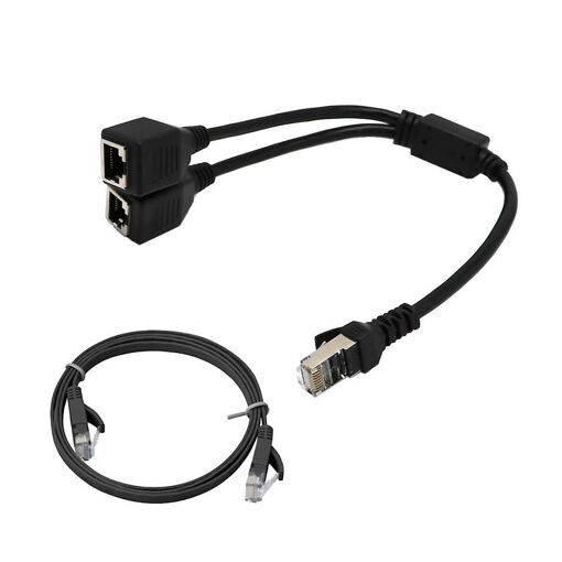 Adaptateur de répartiteur de prise réseau Ethernet LAN 1 à 2 prises...