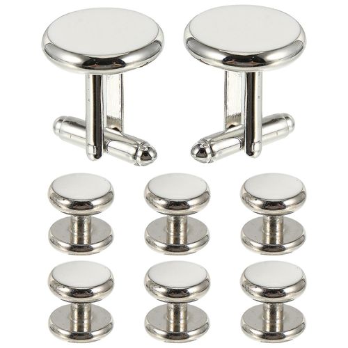 1 Set 8pcs Français Style Chemise Boutons De Manchette Homme Boutons De Manchette Rond Artisanat Boutons De Manchette
