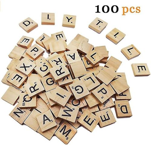 100pcs Scrabble Lettres Pour L¿Artisanat Bois Scrabble Carreaux Bricolage Bois Cadeau Décoration