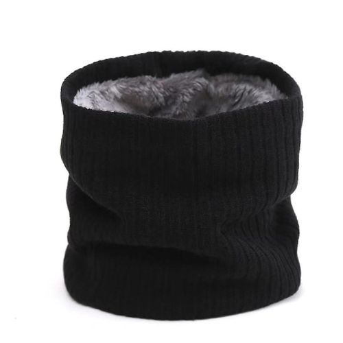 Écharpe Écharpe Écharpe À Double Couche Épaissir Coupe-Vent Et Poussière Cercle De Ski Doublure Tricotée Pour Hommes Femmes1setnoir