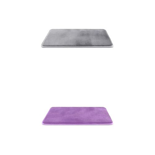 2x tapis de bain en mousse à mémoire de forme non dérapant tapis absorbant Vevelt tapis de bain violet gris