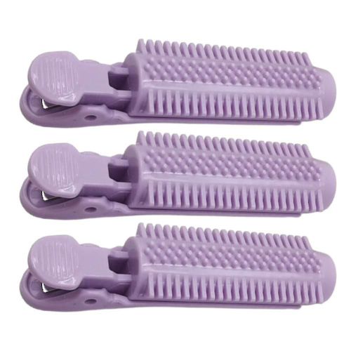 Outil de coiffure Rouleaux à cheveux Pince à cheveux Curler Wave Fluffy 3pcs Root Roller Self Grip Accessoire Violet