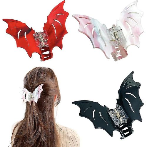 3pcs Bat Wing Hair Clips, Hollow Out Bat Hair Clip, Gothic Bat Wing Shaped Hair Clip Accessoire Pour Halloween