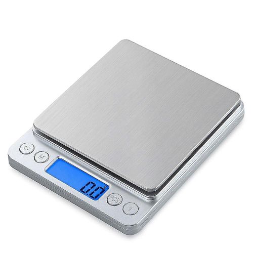 Petite Balance Numérique, 1kg / 0.1g, Balance De Cuisine, Balance Alimentaire, Avec Écran Lcd Rétroéclairé Bleu, 6 Unités, Arrêt Automatique, Tare, Fonction Pcs, Acier Inoxydable, Batterie I