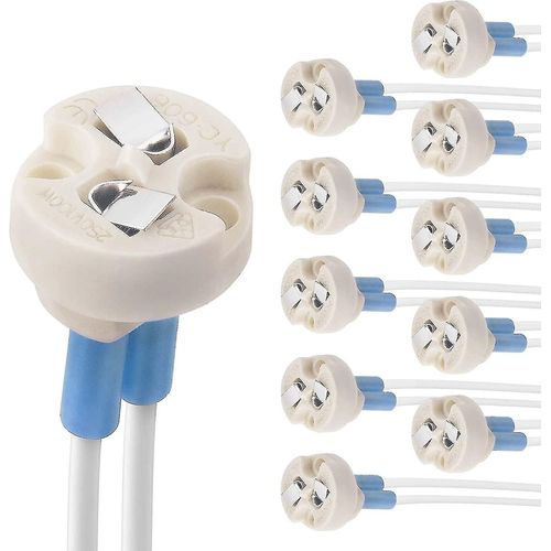 10pcs Base G4 Gu3.5 G6.35 Gy6.35 Gx5.3 Gu5.3 Mr16 Gz4 Mr11 Connecteur Led Filament Halogen Lampe Holder Base En Céramique