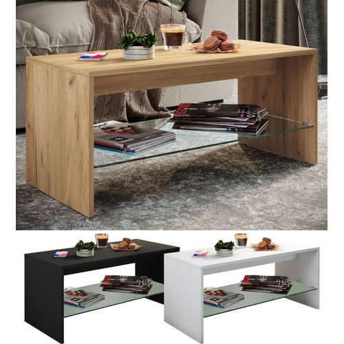 Vcm Table Basse En Bois Table De Salon Table D'appoint Tiroir Verre Wisal Table Basse En Bois Table De Salon Table D'appoint Tiroir Verre Wisal