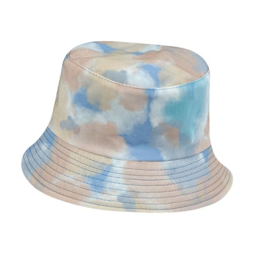 Bucket Hat Tie Dye Uv Protection Wide Brim Sun Hat For Travel Hunting Hiking Blue