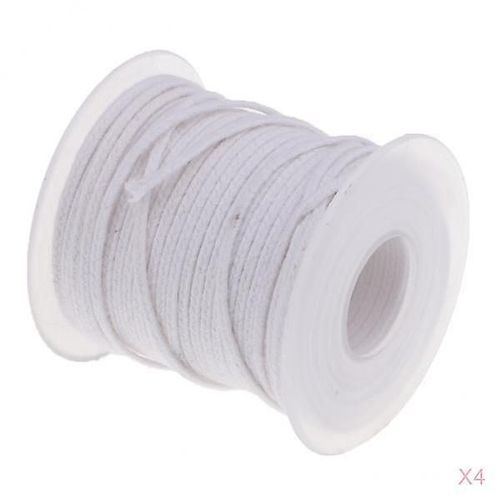 4 Spools Of 30 Meters Cotton Braid Candle Wick For Candle Making White