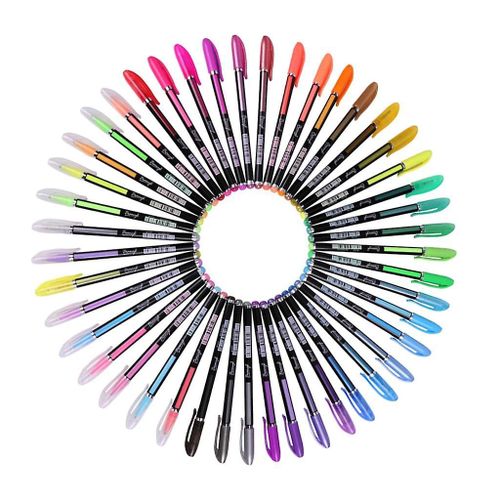 48 Couleurs Gel Stylos Paillettes Couleur Stylo Dessin Peinture Marqueurs Papeterie