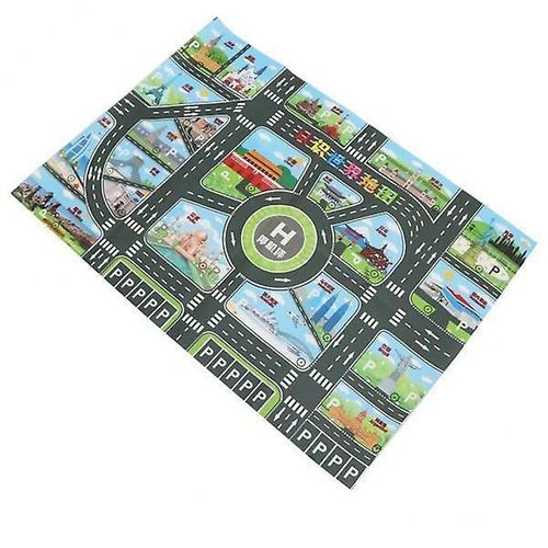 3x83*58cm World Map Traffic Road Play Mat W/ Track For Car Truck Train Kid Toy