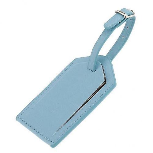 3x1 Pièce Pu Cuir Bagage Tag Valise de voyage Id Étiquette de sécurité Bleu