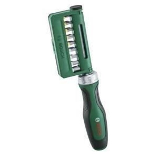 Bosch Set de 19 tournevis a cliquet a embout (36 dents porte-embout magnétique Softgrip 18 emb. acier S2 barrette clipsable)