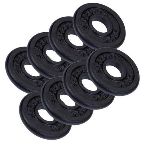 Scsports® Jeu De Disques D'haltères - 8 X 0,5 Kg, Ø 30/31 Mm, En Fonte, Noir - Set De Poids D'haltères, Disques De Fitness À La Maison