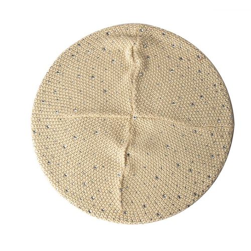 Geebro-Béret De Luxe Pour Femme,Chapeau À Paillettes Strass,Couleur Unie,Décontracté,À La Mode,Automne Et Hiver
