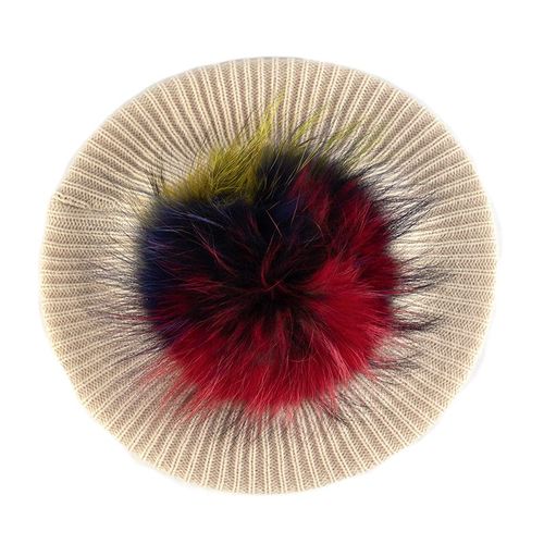 Bérets De Peintre De Couleur Unie Pour Femmes,Style Coréen,Tricot Sauvage,Chapeau De Mode,Ample,Style,Raton Laveur Pom Pom,Printemps Automne