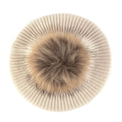 Bérets De Peintre De Couleur Unie Pour Femmes,Style Coréen,Tricot Sauvage,Chapeau De Mode,Ample,Style,Raton Laveur Pom Pom,Printemps Automne