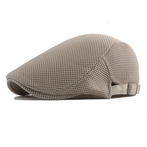 Béret En Coton Pour Hommes,Casquette Plate En Maille Décontractée,Solide,Respirant,Réglable,Classique,Casquettes À Bec De Canard D'été,Mode Masculine,Blanc