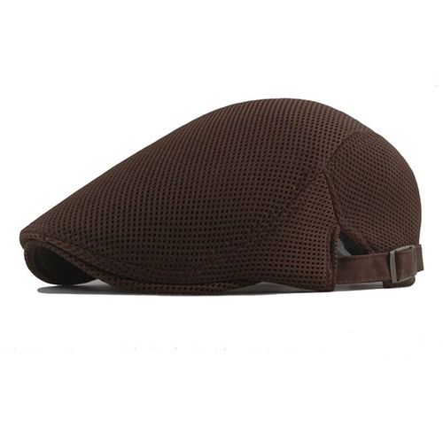 Béret En Coton Pour Hommes,Casquette Plate En Maille Décontractée,Solide,Respirant,Réglable,Classique,Casquettes À Bec De Canard D'été,Mode Masculine,Blanc