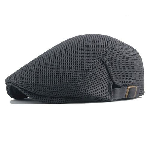 Béret En Coton Pour Hommes,Casquette Plate En Maille Décontractée,Solide,Respirant,Réglable,Classique,Casquettes À Bec De Canard D'été,Mode Masculine,Blanc