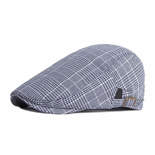 Béret De Peintre En Coton,Casquette De Journal À Carreaux De Couleur Unie,Casquette Plate À Visière,Pour Hommes Et Femmes,Collection Printemps Et Été 125