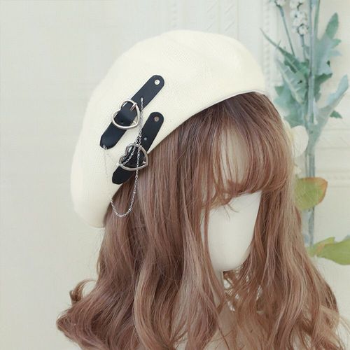 Béret Japonais Harajuku Y2,Chapeau Lolita,Chapeau Jk,Béret Fille,Mignon,Pu Jocoussins,Amour,Laine Kawaii,Accessoires Pour Femmes