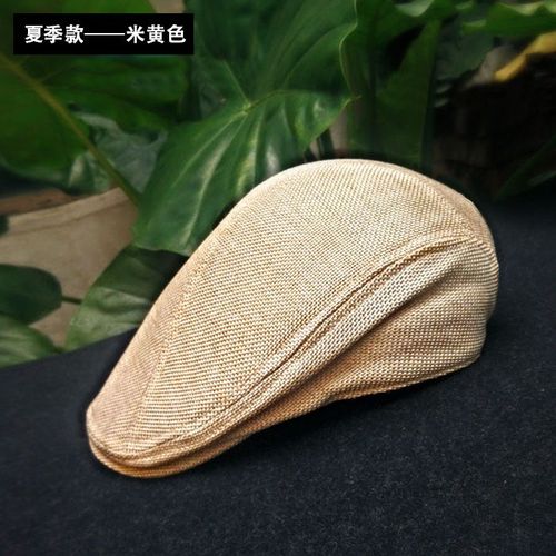 Béret Classique Vintage Respirant Pour Hommes,Casquette De Styliste En Coton Et Doublé Britannique
