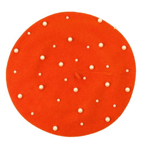 Béret En Laine Avec Perles Pour Femme,Chapeau Élégant,Couleur Unie,Style Français,Collection Automne Et Printemps