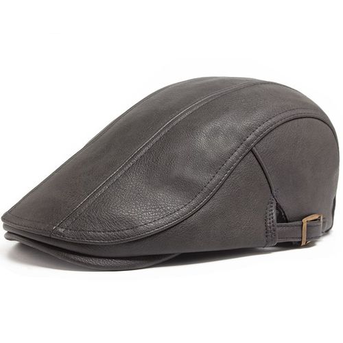 Béret En Cuir Pu Pour Hommes,Casquette Plate À Visière,Chapeau Chaud Épais,Casquettes Gavroche Vintage D'angleterre,Mode Automne Et Hiver,Qualité Supérieure