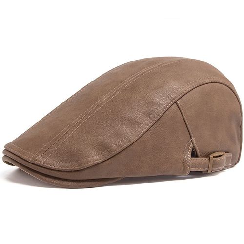 Béret En Cuir Pu Pour Hommes,Casquette Plate À Visière,Chapeau Chaud Épais,Casquettes Gavroche Vintage D'angleterre,Mode Automne Et Hiver,Qualité Supérieure