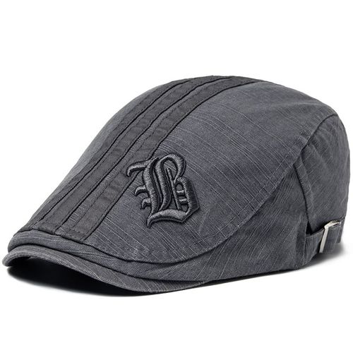Béret Brodé Pour Hommes,Casquette D'été Plate,Visière Pour Hommes,Mode Vintage Coton Décontracté,Bérets Réglables