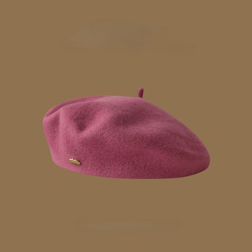 Béret En Laine De Haute Qualité Pour Femme,Chapeau De Peintre Avec Broderie En Satin,Bonnet Avec Vintage,Structure En Cuivre Métallique,Document Solide,Hiver