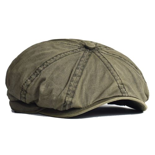 Casquette Gavroche En Coton Délavé,Chapeau Octogonal Peaky,Casquette Décontractée Vintage,Bérets Solides,Visière Testostérone Sby,Chapeau Plat Lierre