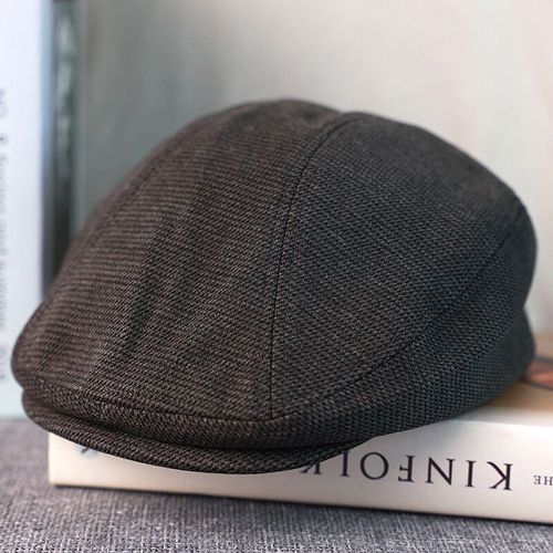 Rétro Laine Angleterre Style Hommes Béret Chapeau Printemps Automne Casual Rue Gavroche Sauvage Octogonal Conduite Cabbie Cap Casquettes A-2