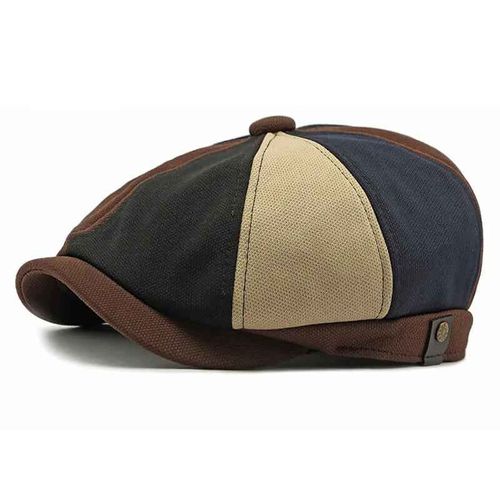 Ldscircjr-Casquette Plate Octogonale En Polyester Pour Homme Et Femme,Béret De Peintre,Casquettes Gavroche Monochromes,Quatre Saisons,135