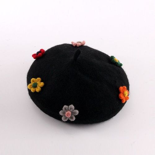 Béret À Pompons Pour Enfant,Casquette Octogonale En Laine Solide,Chapeau De Peintre Pour Fille De 1 À 3 Ans,Collection Hiver