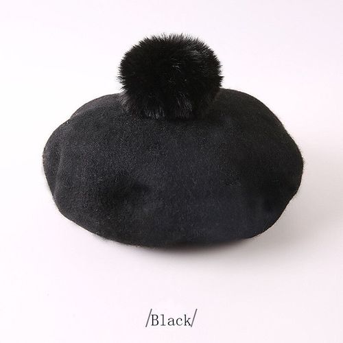 Béret À Pompons Pour Enfant,Casquette Octogonale En Laine Solide,Chapeau De Peintre Pour Fille De 1 À 3 Ans,Collection Hiver