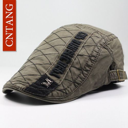 Cnsizes G-Béret En Coton Rétro Pour Hommes,Casquettes Plates Avec Lettre,Chapeau À Visière Décontracté,Mode Printemps Et Automne,Designer Vintage