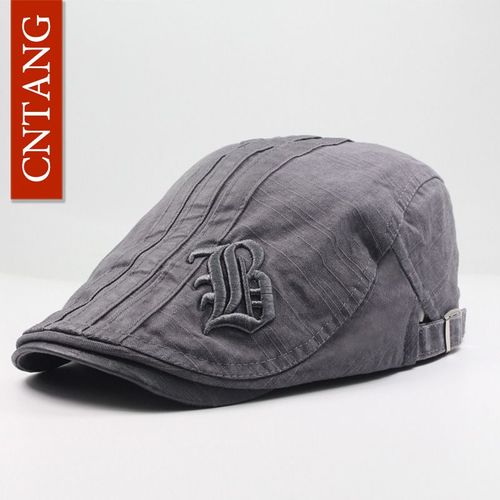 Cnsizes G-Bérets En Coton Pour Hommes,Chapeau Plat,Casquettes À Visière Brodées,Vintage,Décontracté,Réglable,Mode Estivale,2024