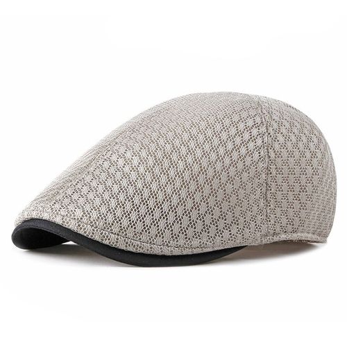 Casquettes Plates De Chauffeur De Taxi Pour Hommes Et Femmes,Casquette De Soleil D'été De Style Coréen,Chapeaux Unis,Monochromatique,Noir,Blanc,Gris,Maille Respirante,Béret,Ht1377