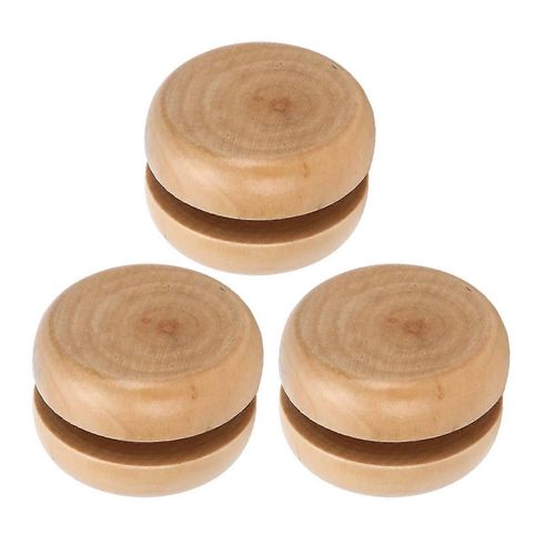3 Pcs Bois Yo Yo Fait Main Artisanat Log Couleur Mini Rond Bricolage Bébé En Bois Petits Jouets