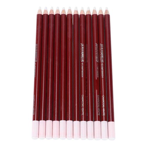 Crayon Au Fusain Blanc Bois Professionnel Croquis Stylo Papeterie Art Peinture Fournitures