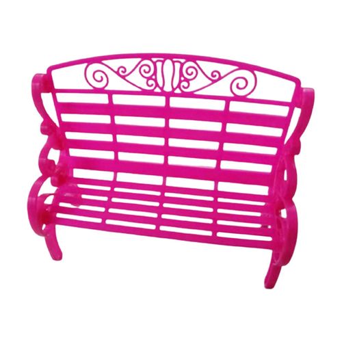 Park Bench Furniture For Fashion Doll House Kids Pretend Play Toy Pink