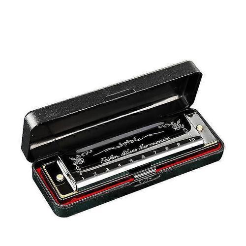 10 Trous 20 Harmonica Blues Deluxe Harmonica Débutant C Harmonica - Noir (D-583-A)