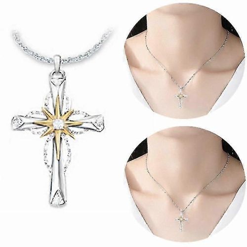 Devotional Fashion Gift Unisexe Summer Alloy Double Color String Cross Pendentif