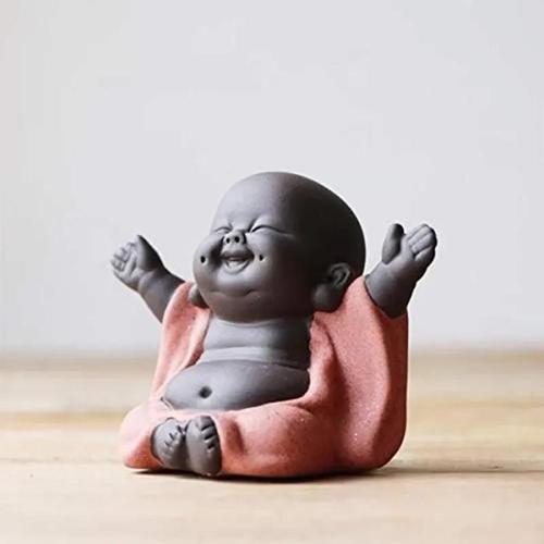 Statue de Bouddha en céramique - Figurine de Moine créative pour bébé Artisanat de poupées - Cadeau délicat et Artisanat-PM5