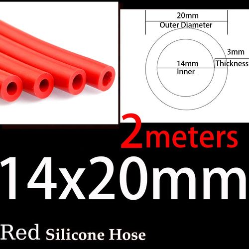 Tuyau en silicone rouge pour aspirateur de voiture,diamètre intérieur universel,tube de ligne de course,1 mètre,2 mètres,épaisseur 3mm,3mm,5mm,4mm,6mm,8mm,10mm,12mm,14mm - Type 14x20mm Red 2 Meters